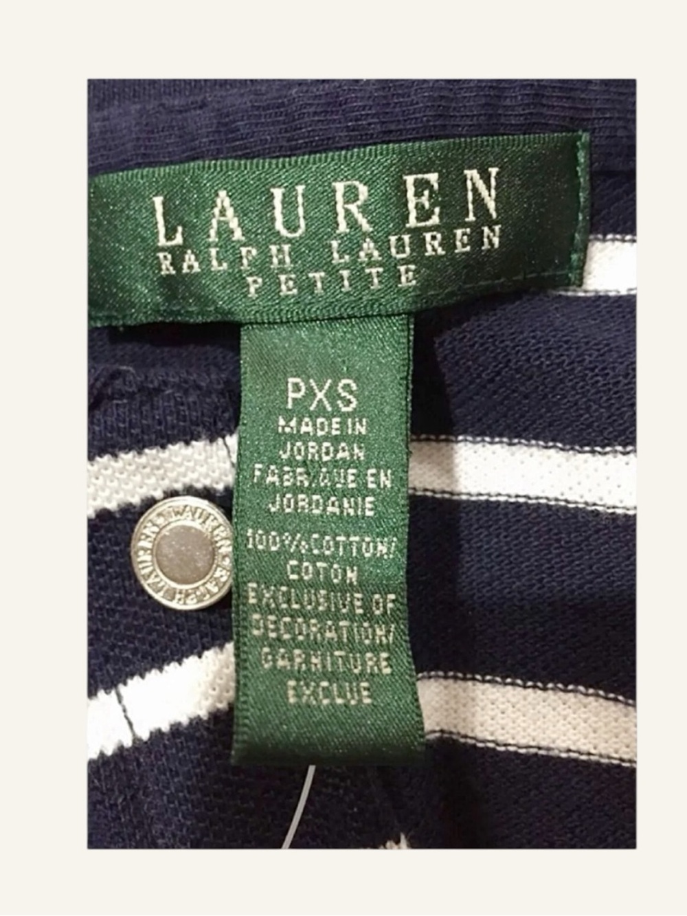 ✨ Lauren Ralph Lauren NWT | Petite XS | Striped Polo Shirt - Picture 9 of 9